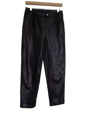 Decker black faux leather pants womens size Medium